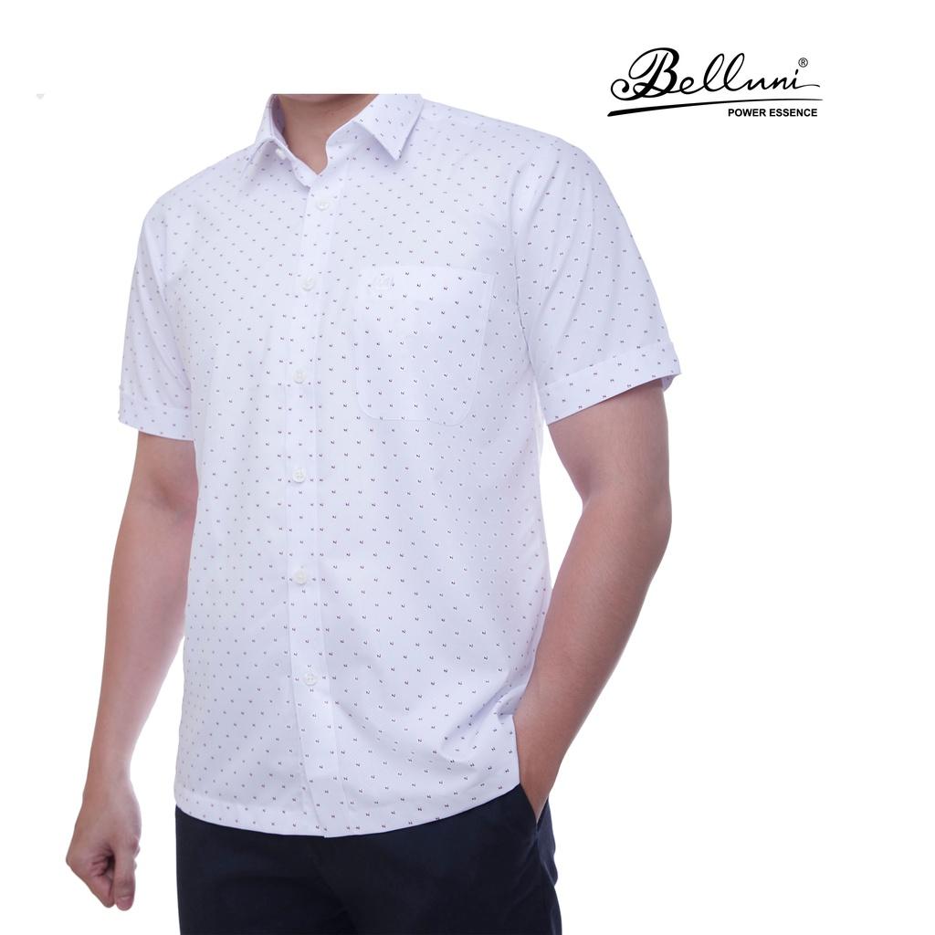 Áo sơ mi nam ngắn tay BELLUNI vải sợi sồi thoải mái thanh lịch - ABN.SPM.BE.213.W1