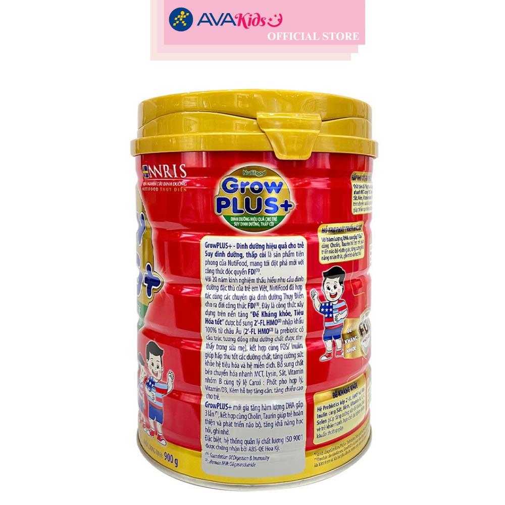 Hình ảnh Sữa bột Nutifood GrowPLUS+ đỏ hương vani 900g (từ 1 tuổi) cho trẻ suy dinh dưỡng, thấp còi - Hàng chính hãng