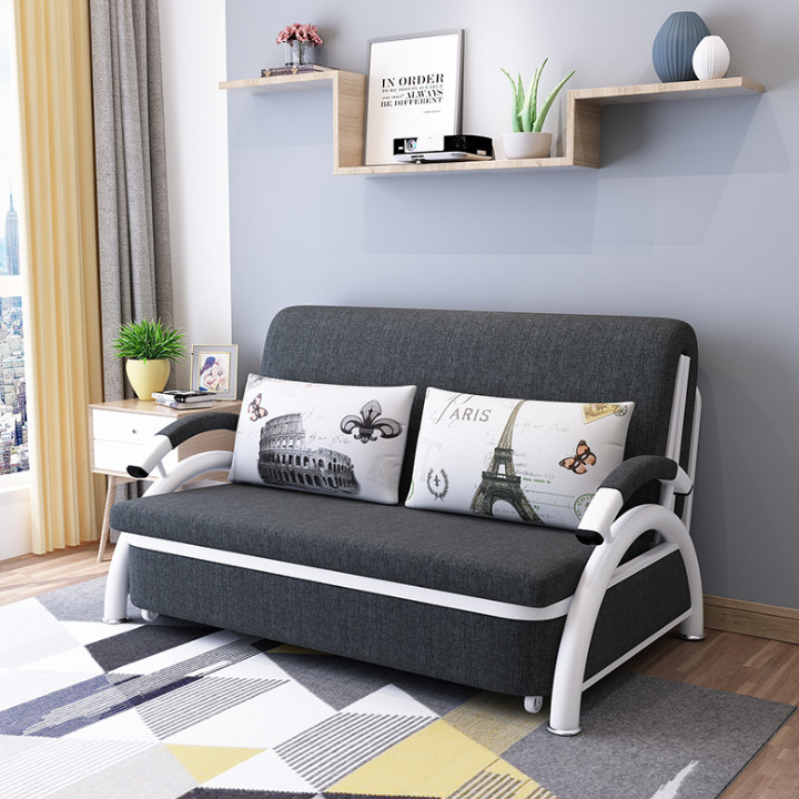 Ghế sofa - Giường sofa gấp thành ghế đa năng - Giường ngủ gập thành ghế - Tặng kèm 2 gối - Giao hàng màu ngẫu nhiên