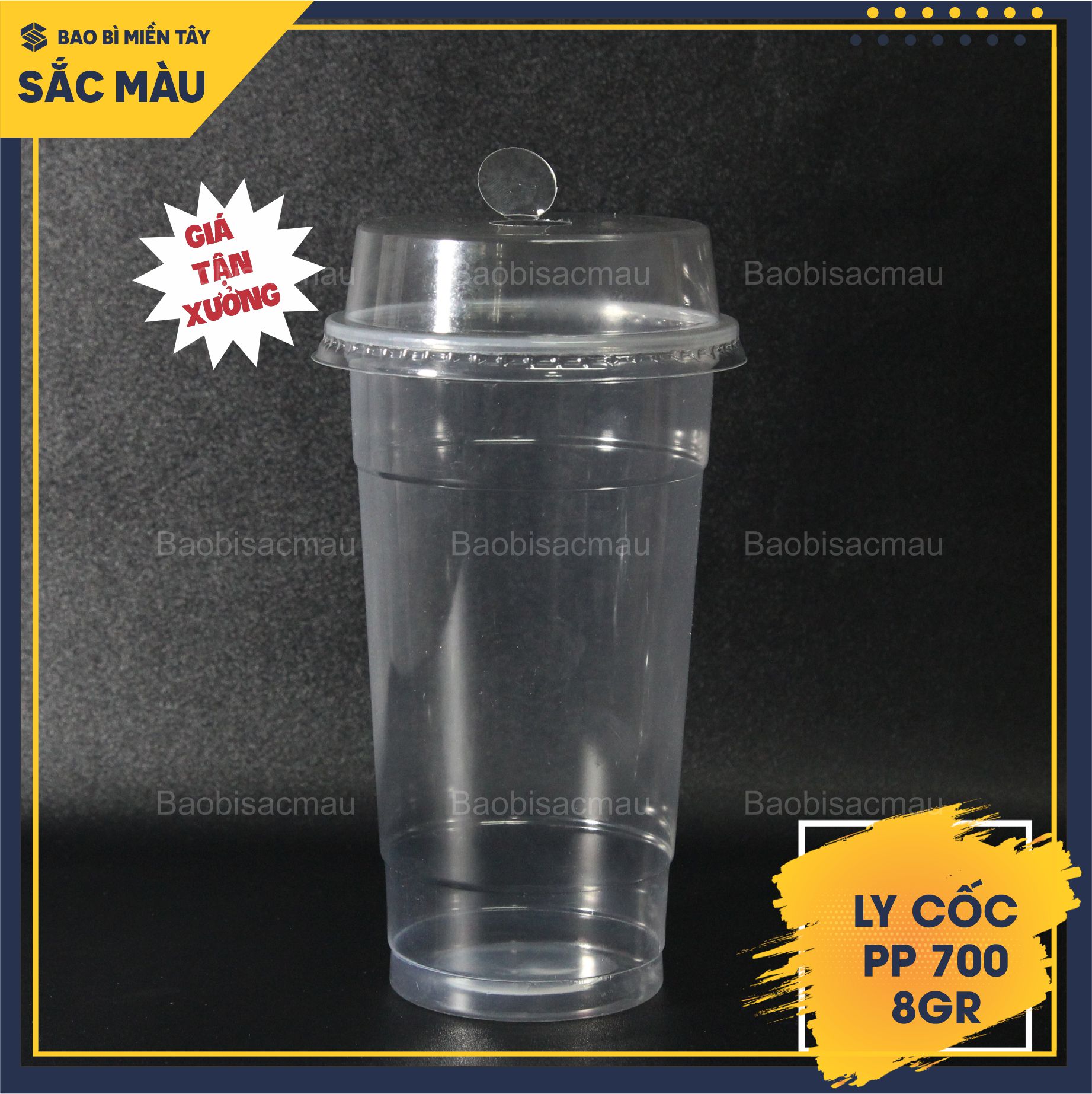 Sỉ 50 cốc nhựa/ ly nhựa PP 700ml kèm nắp