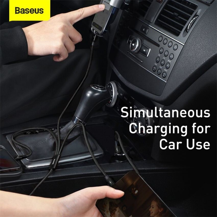 Cáp sạc Baseus Rapid Series Fast Charging &amp; Data Cable 3-in-1 PD 20W CAMLT-SC01 - Hàng chính hãng