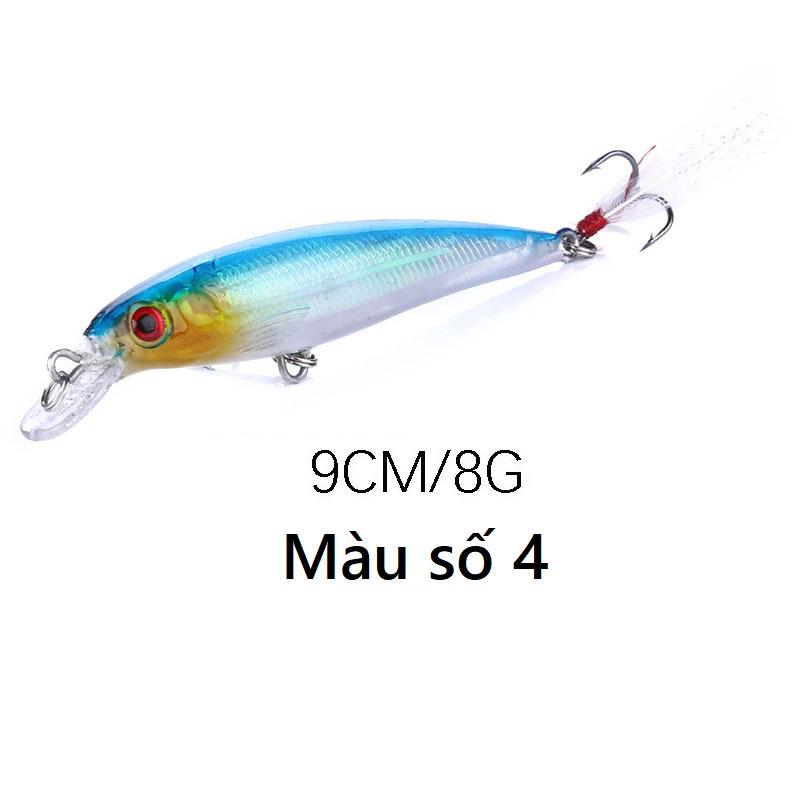 Mồi Giả Câu Lure 3D Đủ Màu Sắc MO18 Thiết Kế Như Thật 8g Có Móc Siêu Sắc