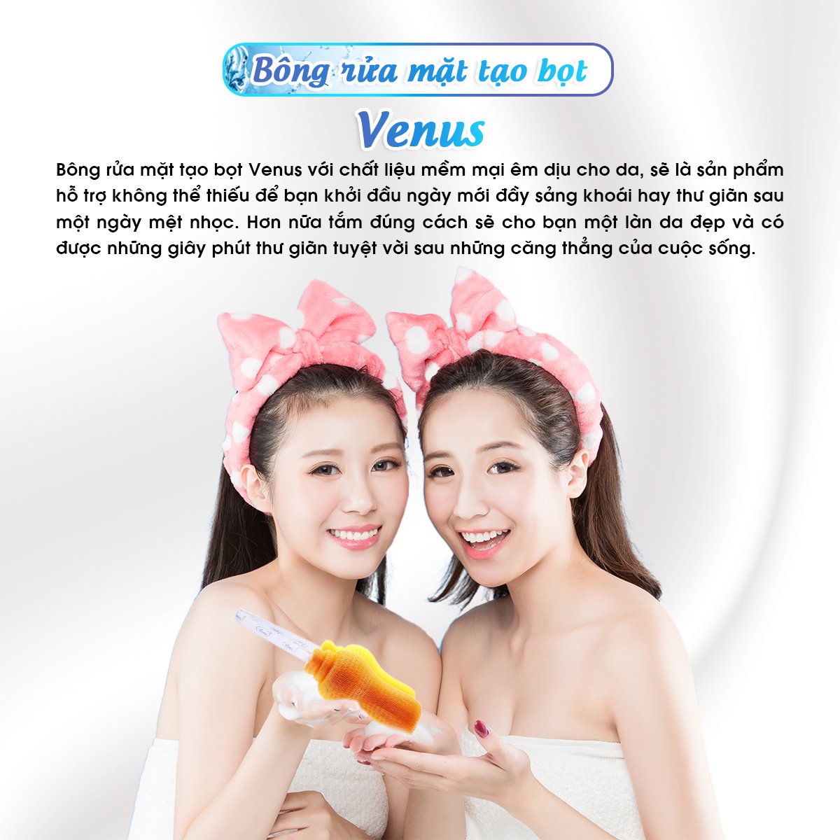 Bông lưới tạo bọt rửa mặt F1 Venus - Tạo bọt nhiều, tiết kiệm sữa rửa mặt, sạch sâu da mặt, tẩy tế bào chết (Giao màu ngẫu nhiên)