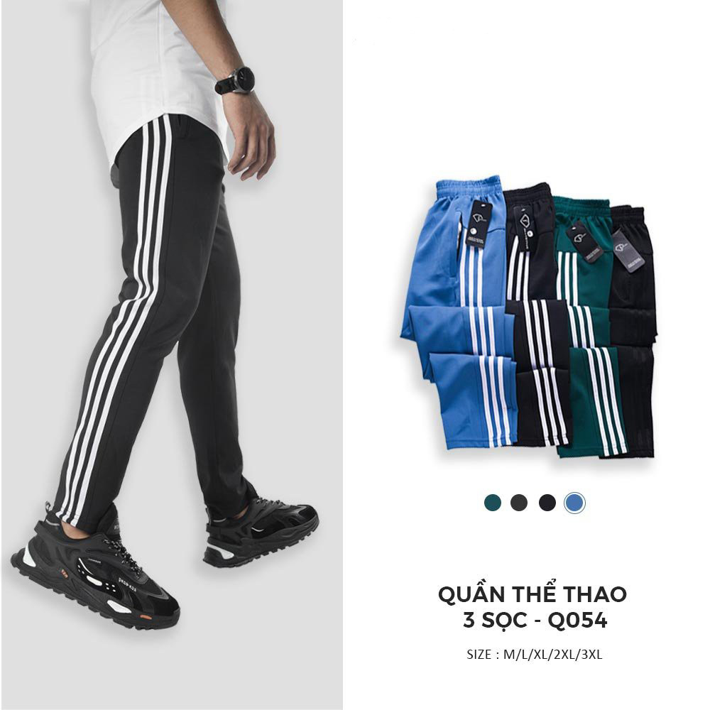 Quần dài thể thao nam Jogger 3 sọc ống xuông trẻ trung năng động Micado