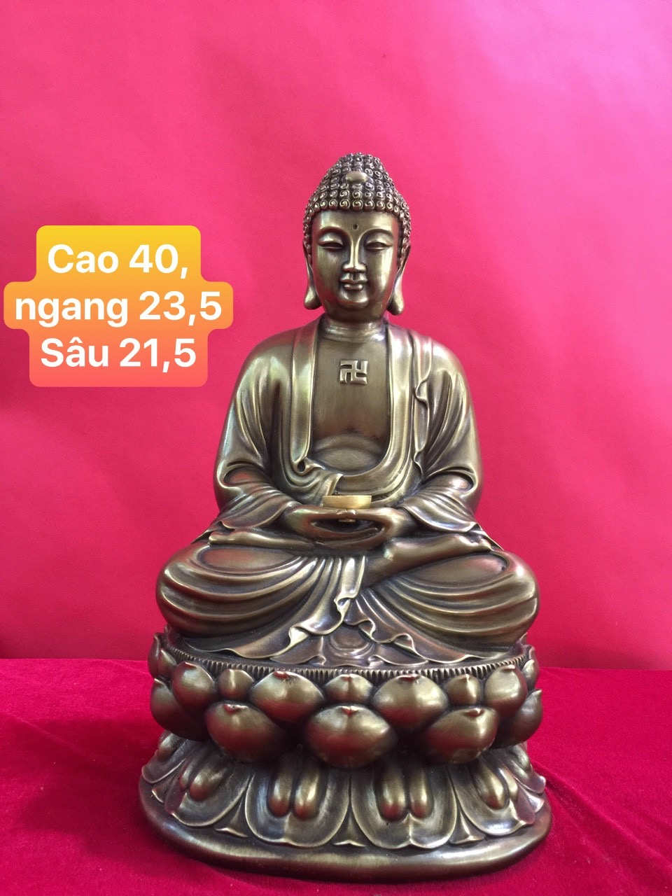 Tượng phật  a di đà bằng đồng 40cm
