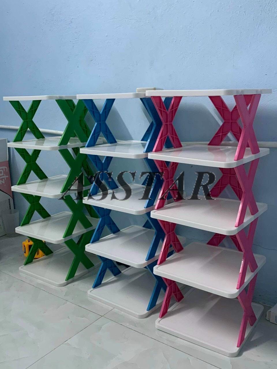 Kệ Để Giày Dép, Kệ Giày 5 Tầng Chữ X Có Thể Tháo Lắp Gấp Gọn