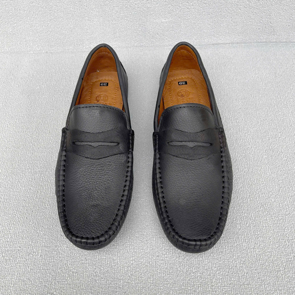 Giày Lười Da Nam Trường Hải GL330 Đế Âm da bò nguyên tấm 2 màu đen, vàng thời trang nam cao cấp