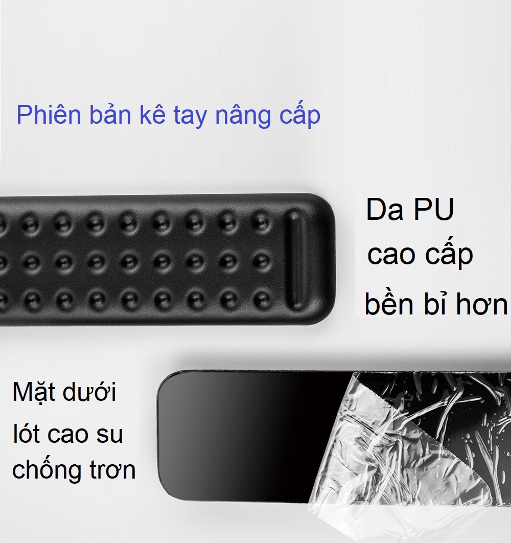 Kê tay bàn phím da PU chống mỏi cổ tay cho bàn phím và chuột máy tính bản nâng cấp Vu Studio - Hàng chính hãng