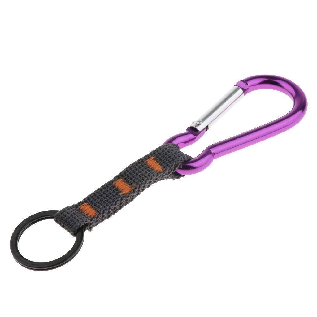 Molle Gear Metal Carabiner Key Ring with Webbing Strap Hook Buckle Connector for Keys Holder Organizer