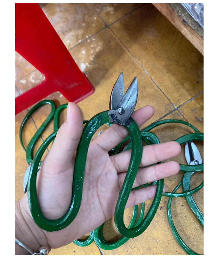 Kéo thợ bạc tay trái cắt tỉa trang sức cán xanh