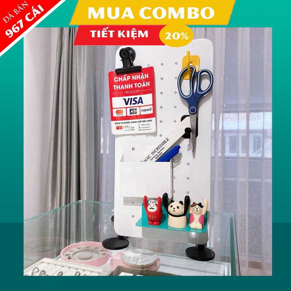 Bảng lỗ Pegboard Dola Home cao cấp dạng chân đứng để bàn để dụng cụ làm việc, tai nghe, mô hình, bàn phím, laptop