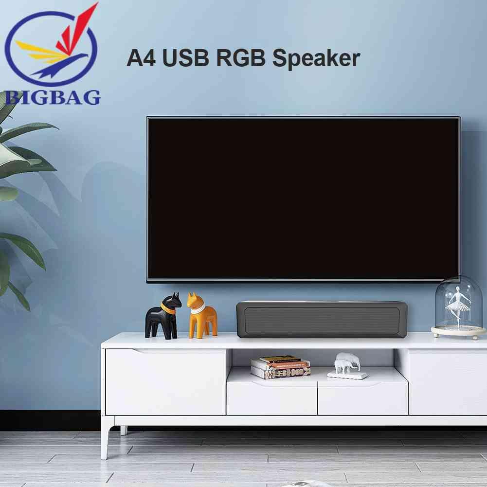 Loa Nghe Nhạc A4 6W RGB Cổng USB Có Dây Cho PC / TV