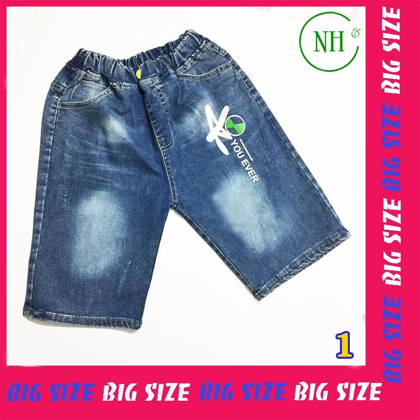 Quần short jean bé trai từ 20kg đến gần 40kg, quần cho bé lưng thun, jean co giãn - NH KIDS SHOP