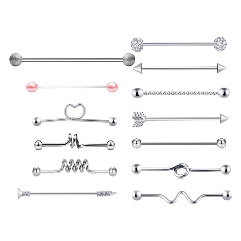 Stainless Steel Industrial Barbell Earrings