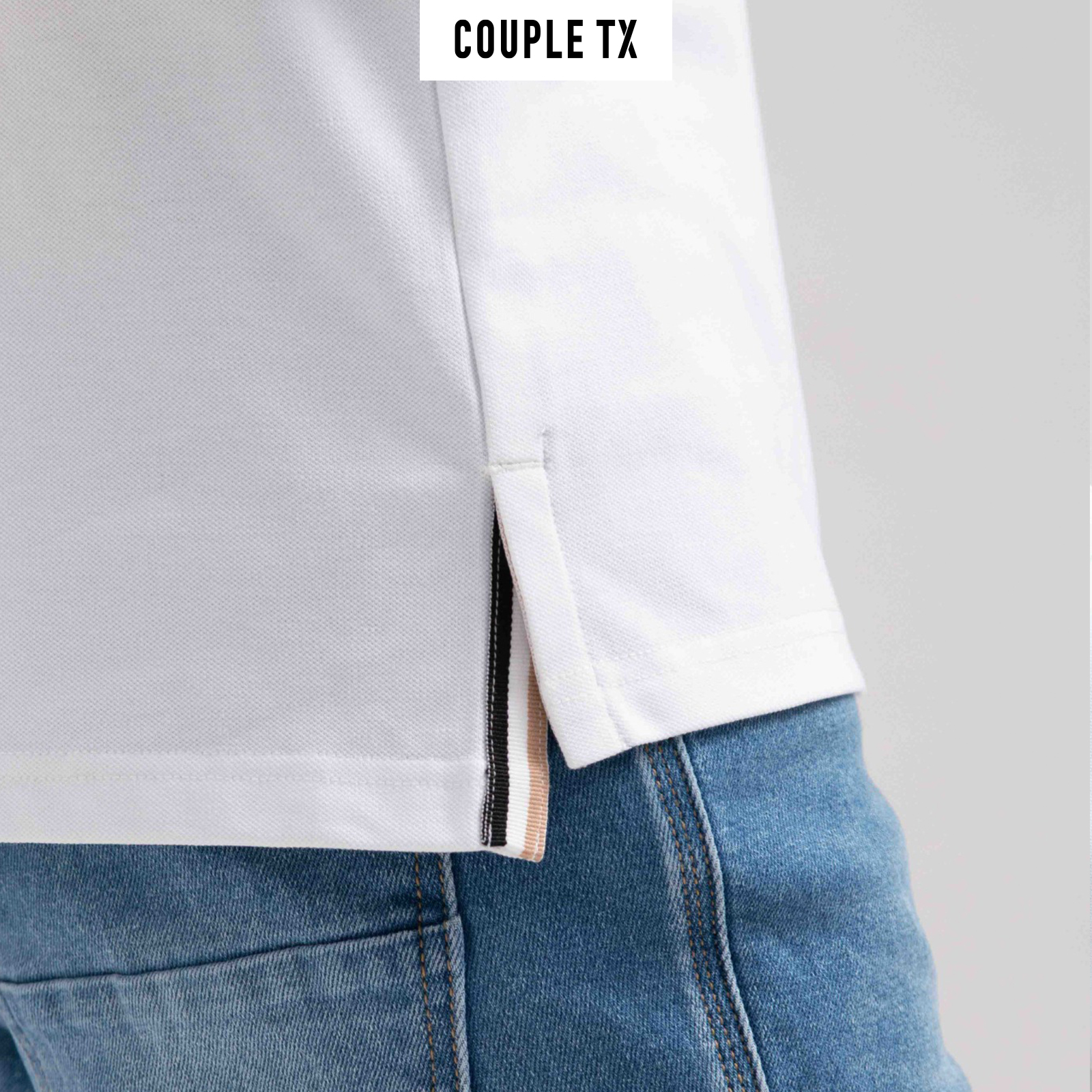 COUPLE TX - Áo Polo Nam Pique Slim Fit Phối Bo Cổ MPO 1024