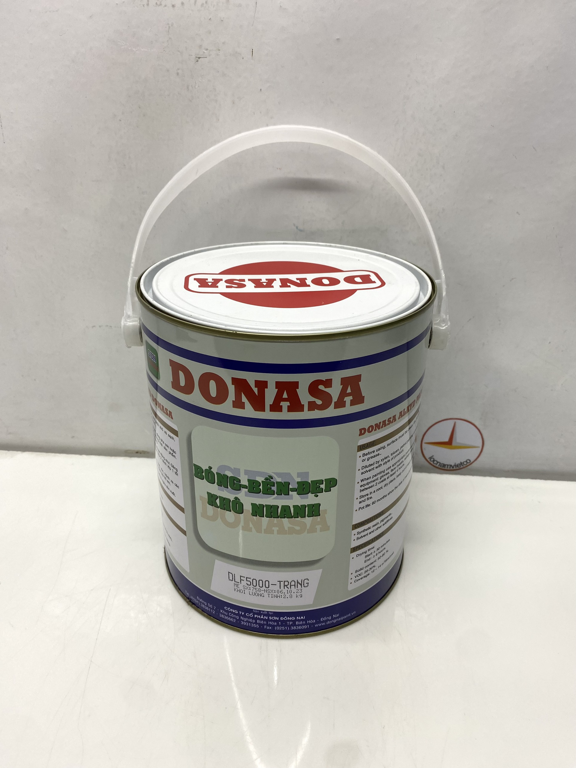 Sơn dầu Đồng Nai Donasa màu trắng bóng 5000 2.8kg _ DLF 5000