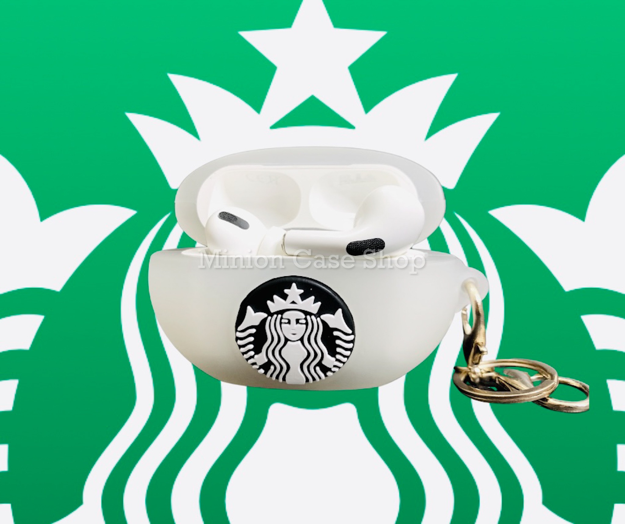 Case bảo vệ dành cho Airpods Pro/Pro 2 hình chai nước Starbucks chất liệu silicon 3d cao cấp