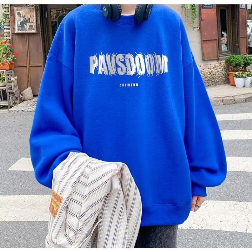 Áo Hoodie Tay Dài Cổ Tròn In Họa Tiết Thời Trang Mùa Thu Phong Cách Âu Mỹ Cổ Điển size M-3XL