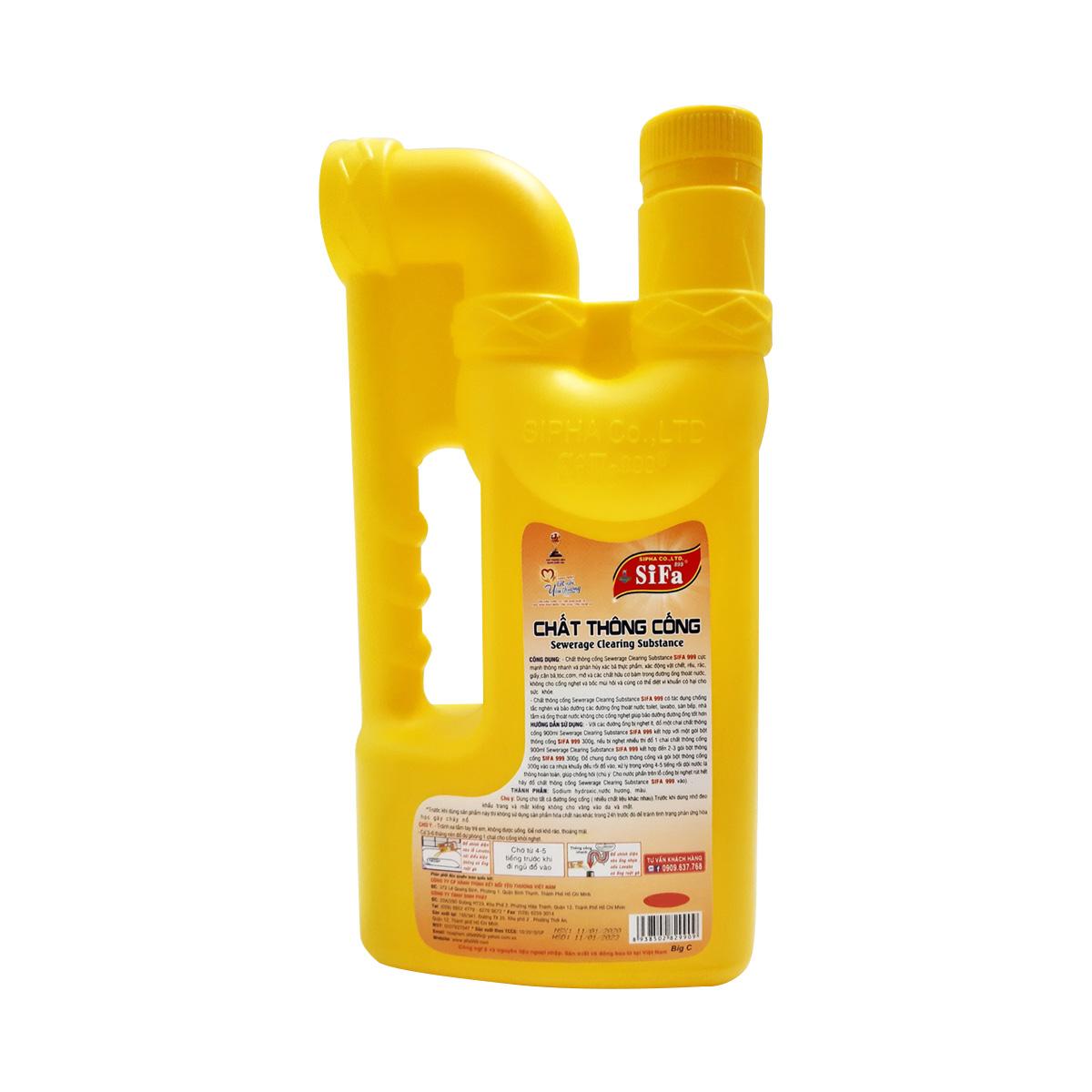 Chất thông tắc sifa Cống chống hôi siêu mạnh 5 phút cao cấp - 1200g thể tích thực 900ml