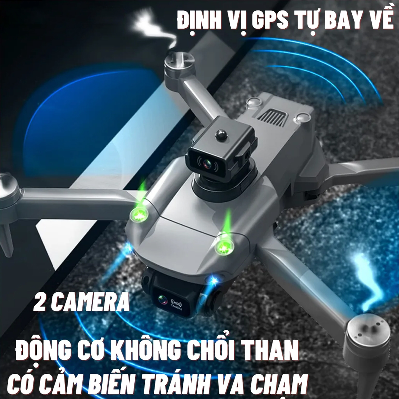 Flycam mini giá rẻ K998 có camera kép 4K HD cảm biến tránh vật cản chướng ngại vật 4 chiều máy bay điều khiển từ xa drone S11 Pro thời gian bay 25 phút G.P.S tự quay trở về động cơ không chổi than, truyền hình ảnh trực tiếp về điện thoại - hàng chính hãng