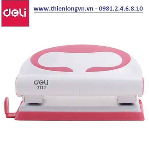 Máy đục lỗ Deli - E0112 màu hồng - 10 tờ