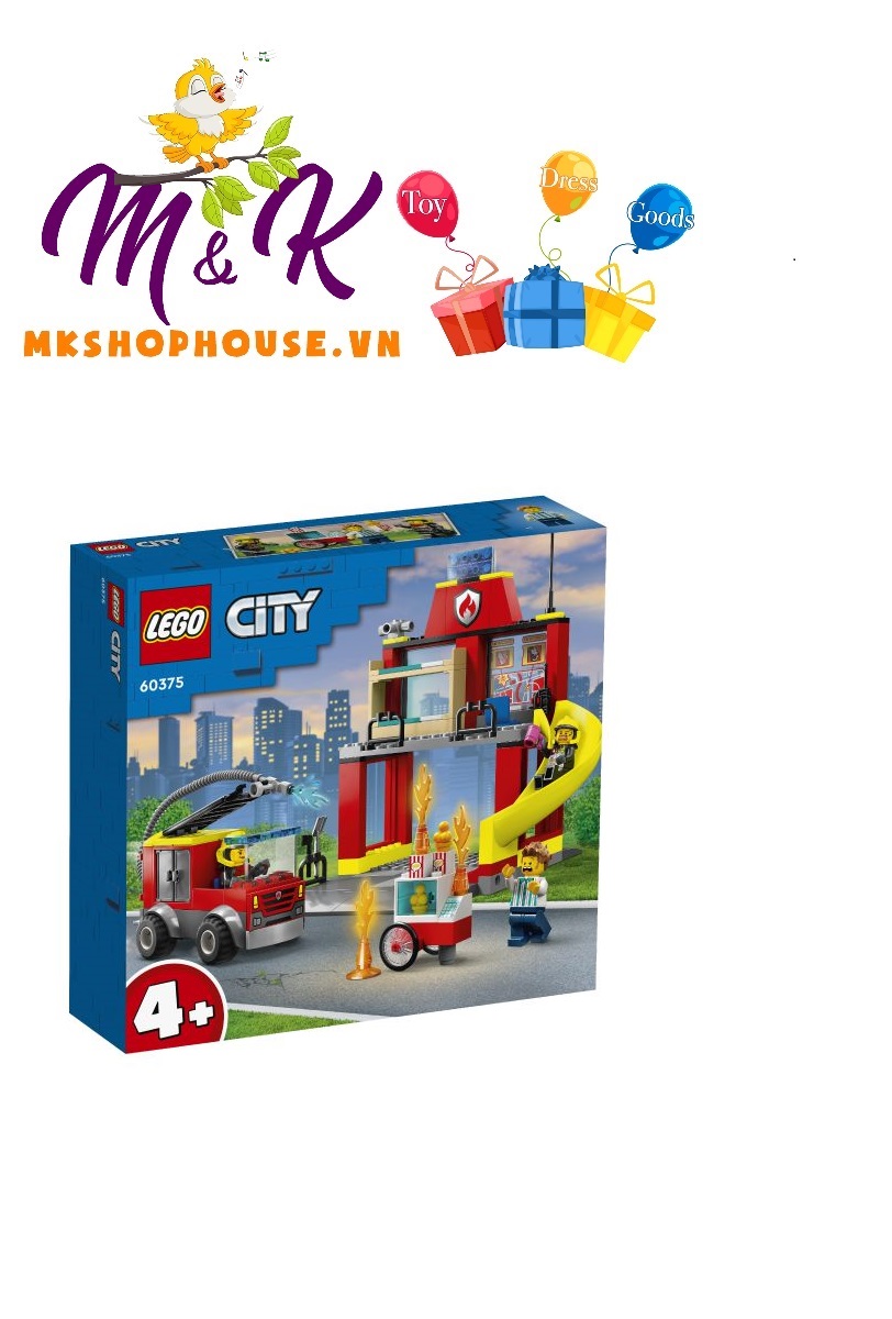 LEGO City 60375 Trạm Và Xe Cứu Hỏa (153 Chi Tiết)