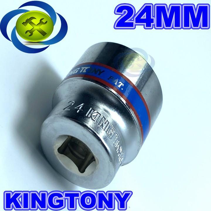 Tuýp 3/8 inch 24mm 6 cạnh màu trắng loại ngắn Kingtony 333524M