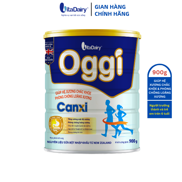 Sữa bột OGGI Canxi 900g giúp hệ xương chắc khỏe, phòng chống loãng xương - VitaDairy