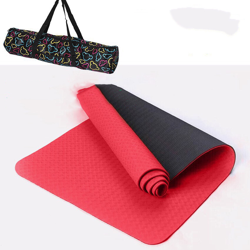 Thảm Yoga TPE 2 Lớp 6mm Cao Cấp + Tặng Kèm Túi Đựng Tiện Dụng