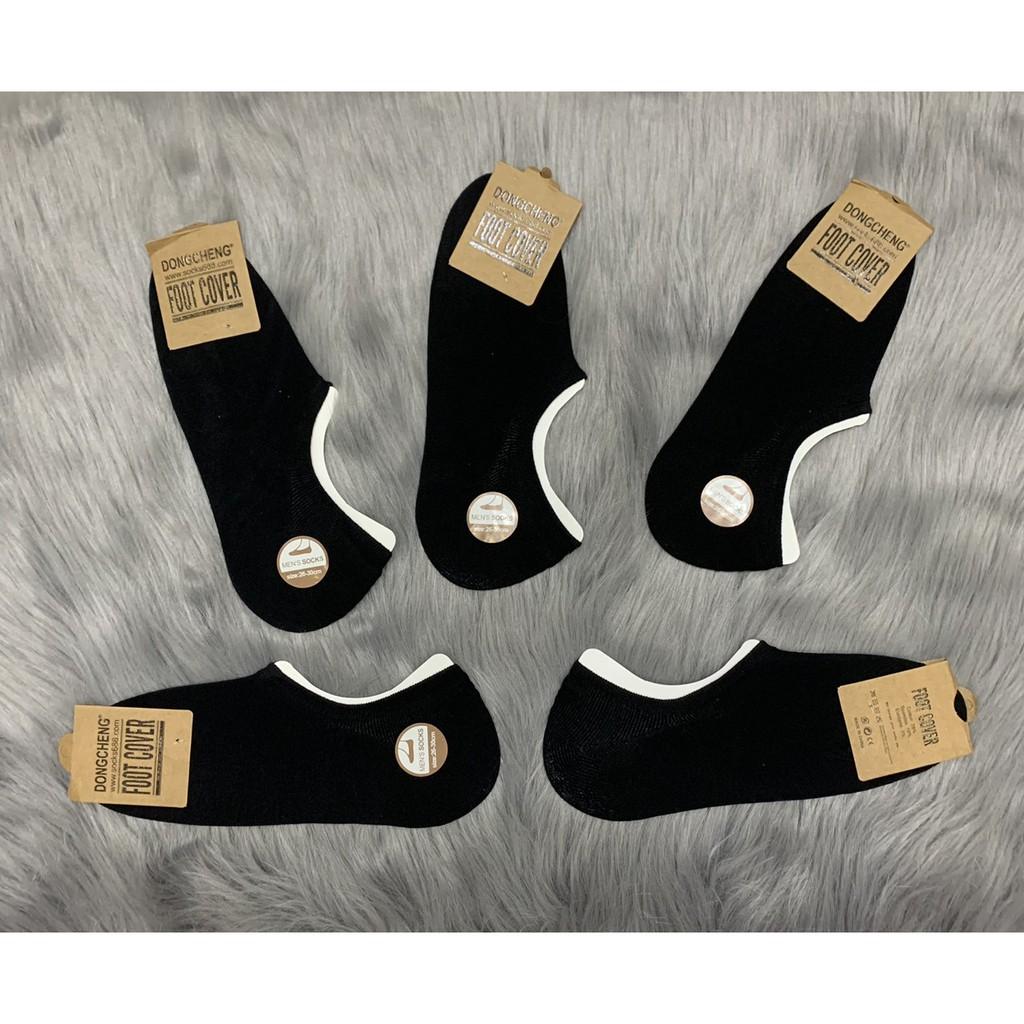 COMBO 5 đôi vớ hài nam ,thun cotton 100% , có silicon chống trượt sau gót, thích hợp mang giày muốn giấu vớ , có 4 màu