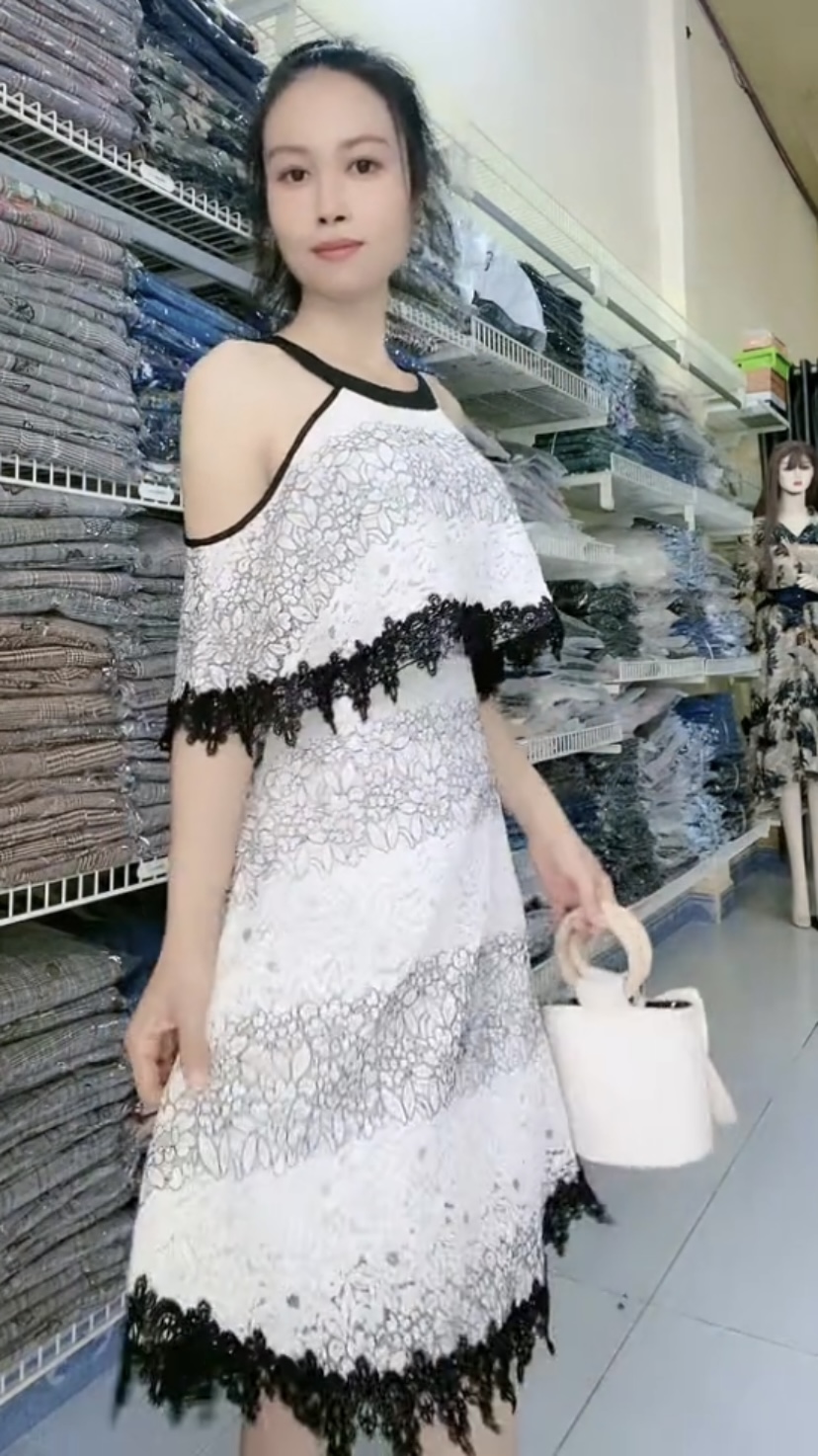 Đầm trễ vai ren thêu chất lượng cao Myqlothing