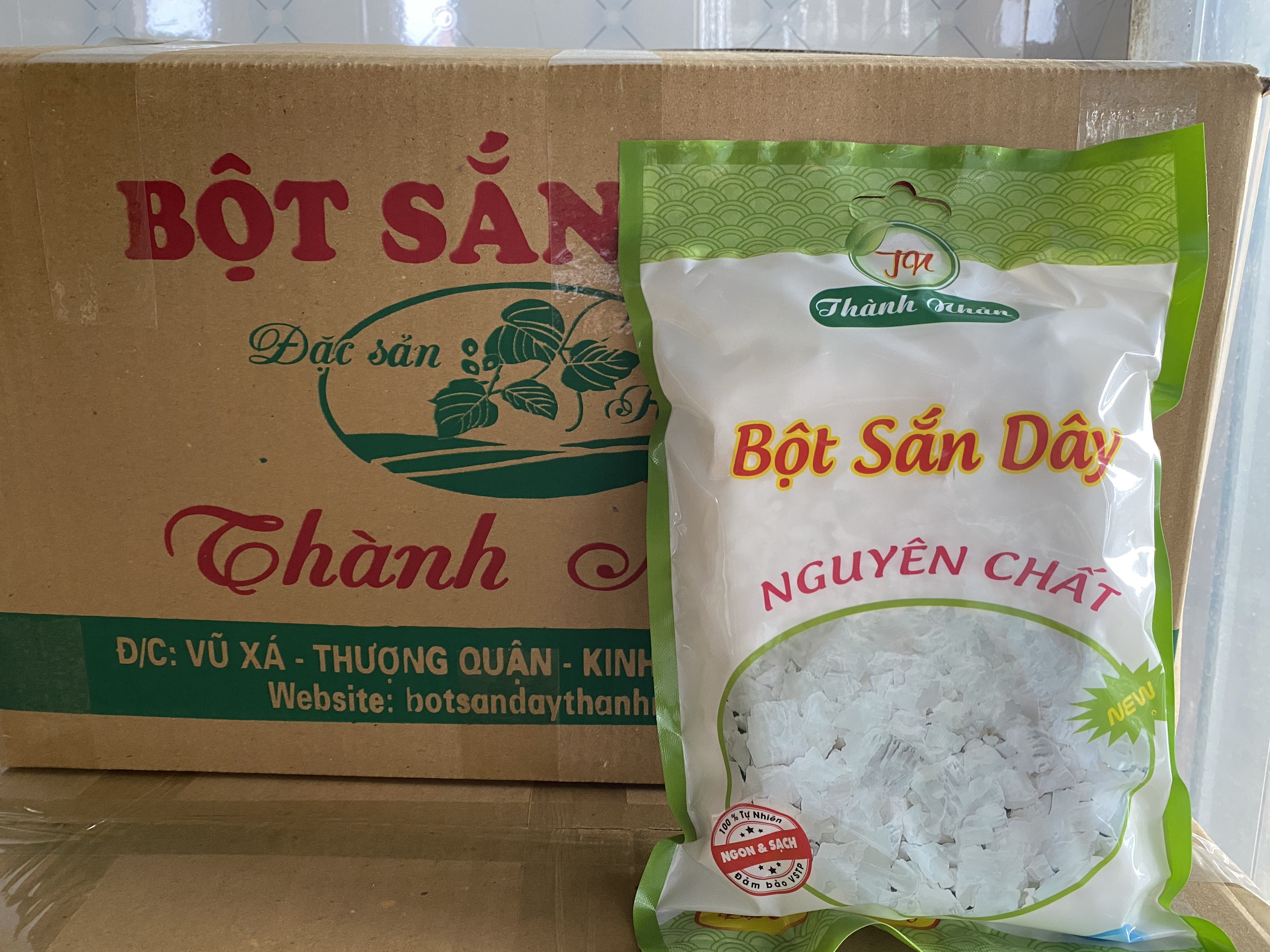 Bột sắn dây nguyên chất Thành Nhàn (500g)- 100% Sắn dây tự nhiên loại 1, an toàn, sạch sẽ không chất bảo quản