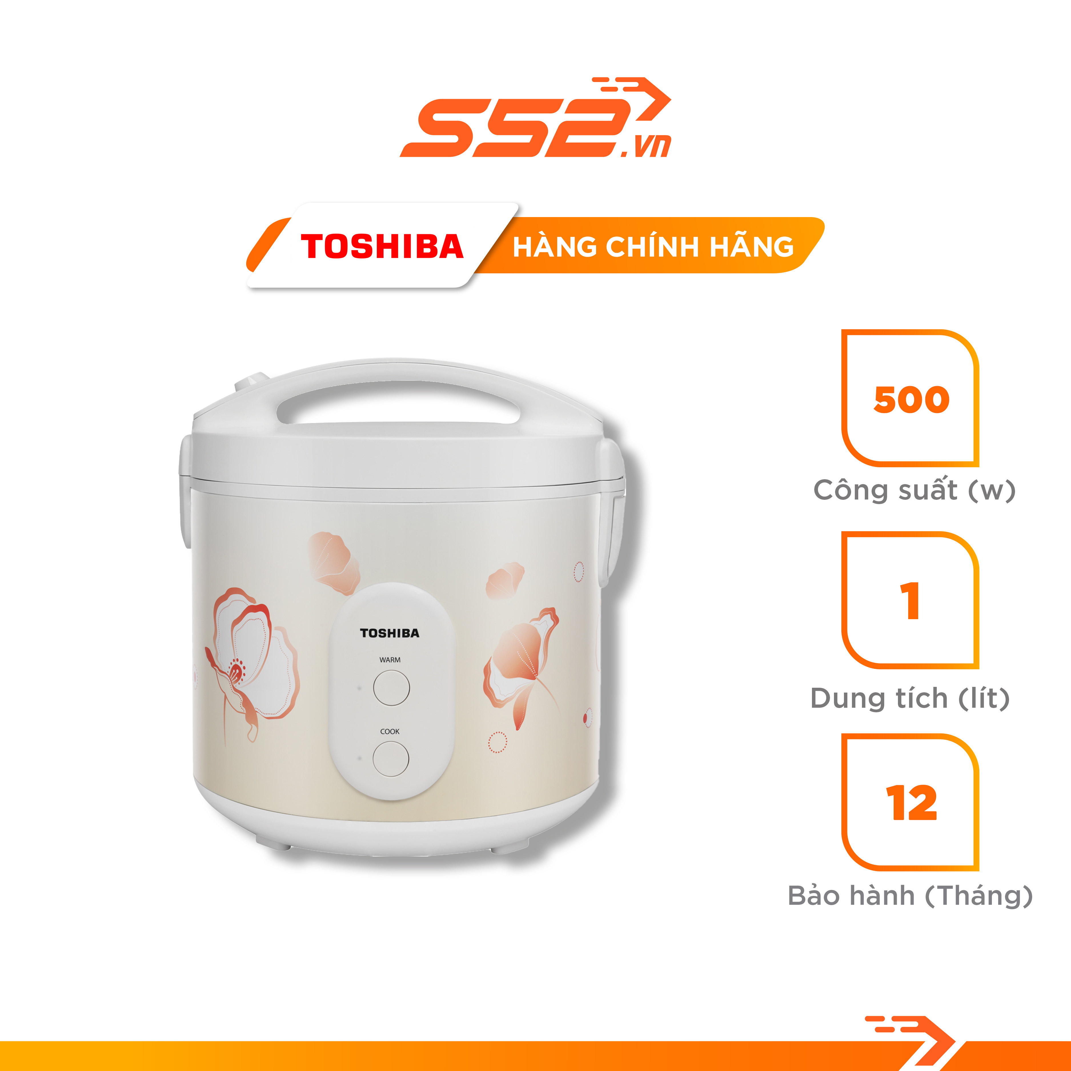 Nồi Cơm Điện Toshiba 1 Lít RC-10JE2VN(O) - Hàng chính hãng