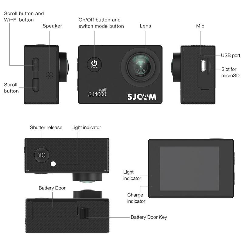 SJCAM SJ4000WIFI Camera hành động 4K 4K@30fps WiFi Full HD WiFi 2.0 "màn hình LCD lặn 30m Máy ảnh hành động thể thao chống thấm nước
