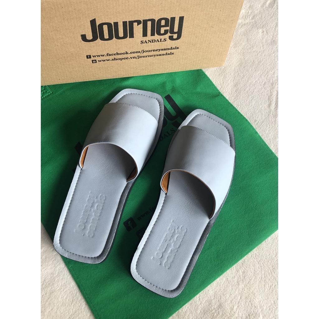 Dép Bảng Da Bò Mũi Vuông Nam Nữ Unisex Journeysandals