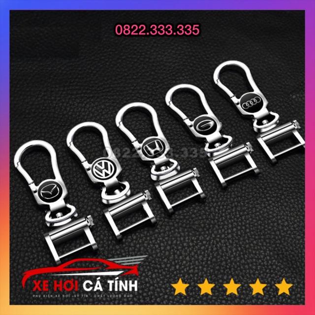 móc khoá các hãng xe xoay 360 độ. hàng cao cấp inox chrome sáng bóng, thiết kế thông minh