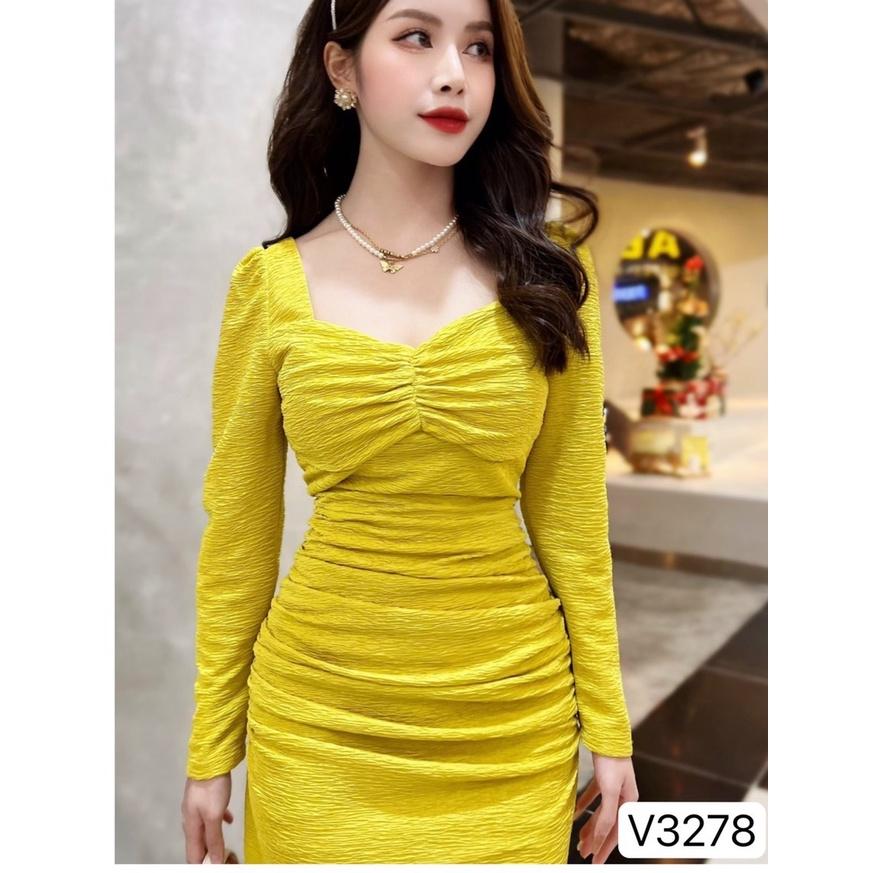Đầm Thiết Kế Jeny Dress Chất Liệu Vải Gân Hàn Cao Cấp - Váy Thiết Kế Chất Liệu Co Giãn