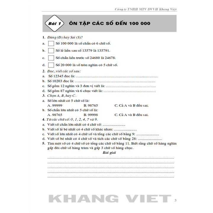 Sách - Vở Bài Tập Toán Nâng Cao Lớp 4Q1