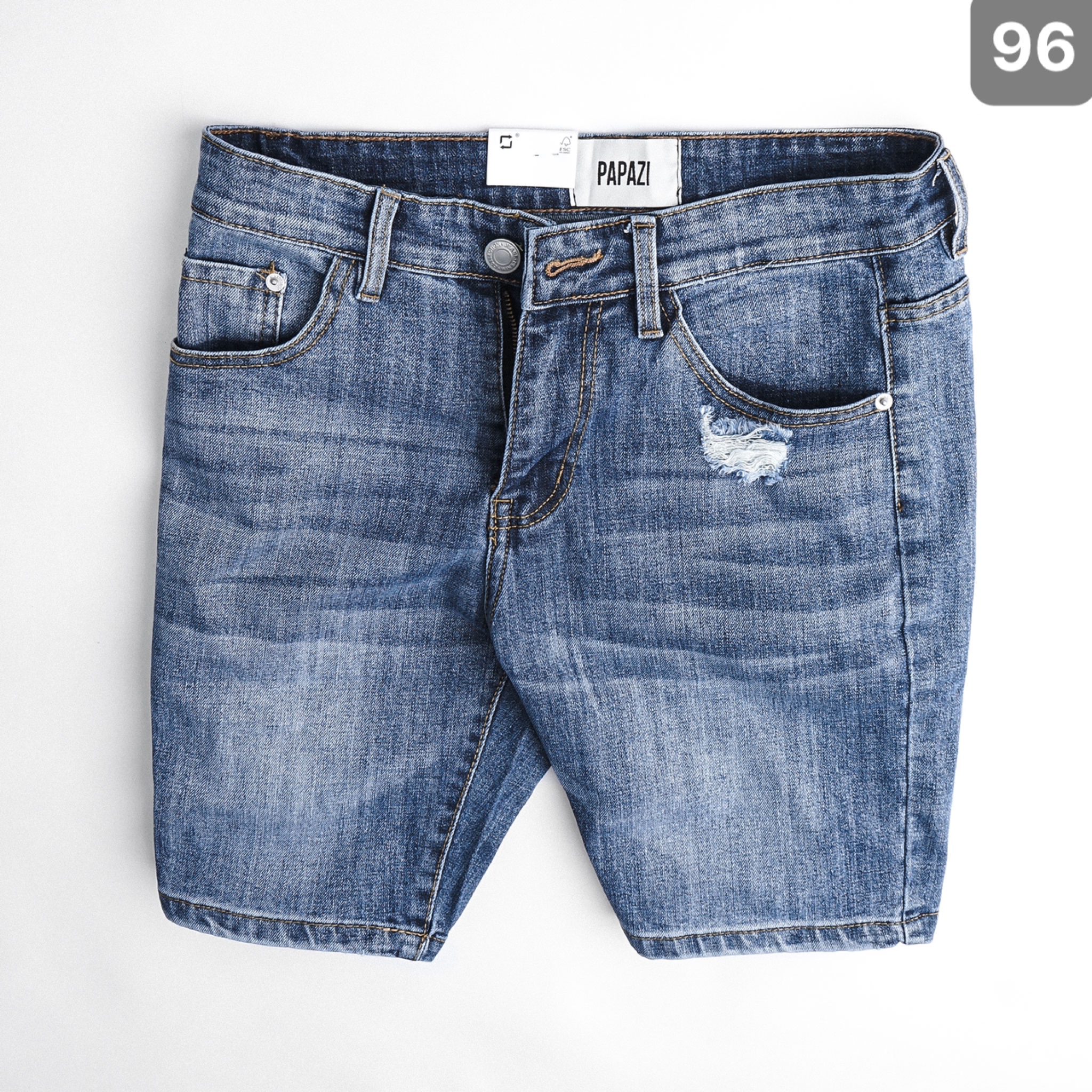 Quần jean rách màu xanh, Quần bò, Quần short nam, thiết kế đơn giản, chât co giãn, vải mền mịn, thích hợp cho dạo PAPAZI
