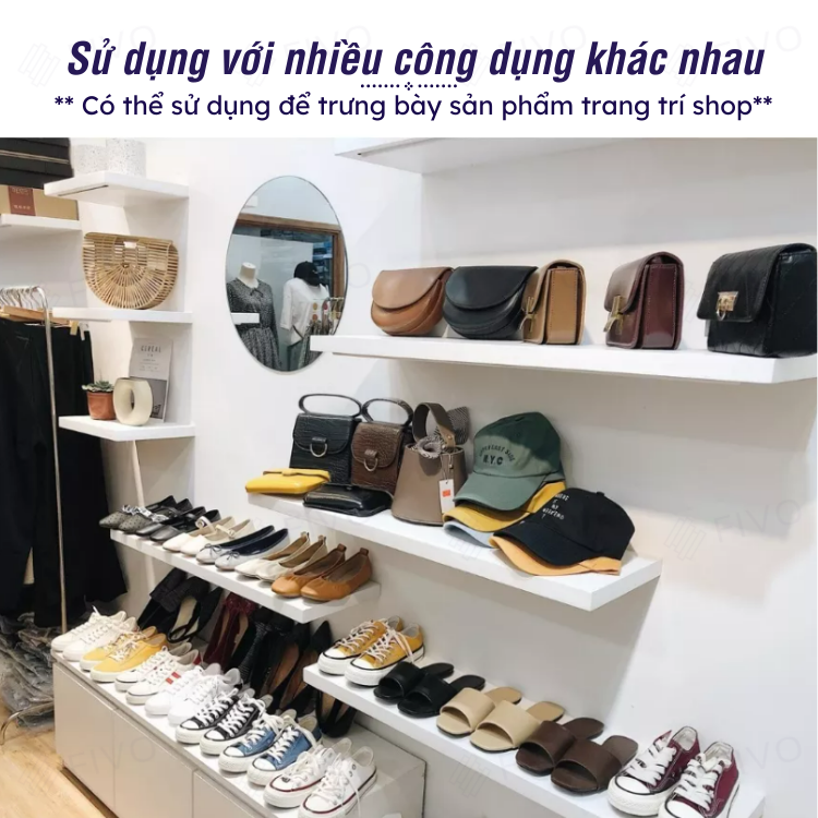 Kệ Treo Tường Trang Trí Decor FIVO Mã FB41 Chất Liệu Gỗ Chống Ẩm Dày 17mm, Tiết Kiệm Diện Tích, Đinh Âm Tường Chắc Chắn