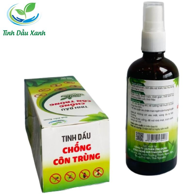 Tinh dầu chống côn trùng chính hãng tinh dầu xanh loại 100ml giúp đuổi muỗi, công trùng 100% thiên nhiên