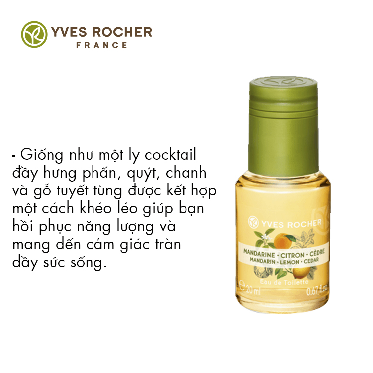 Nước Hoa Yves Rocher Mandarin-Lemon-Cedar Fragrance Mist 20ml