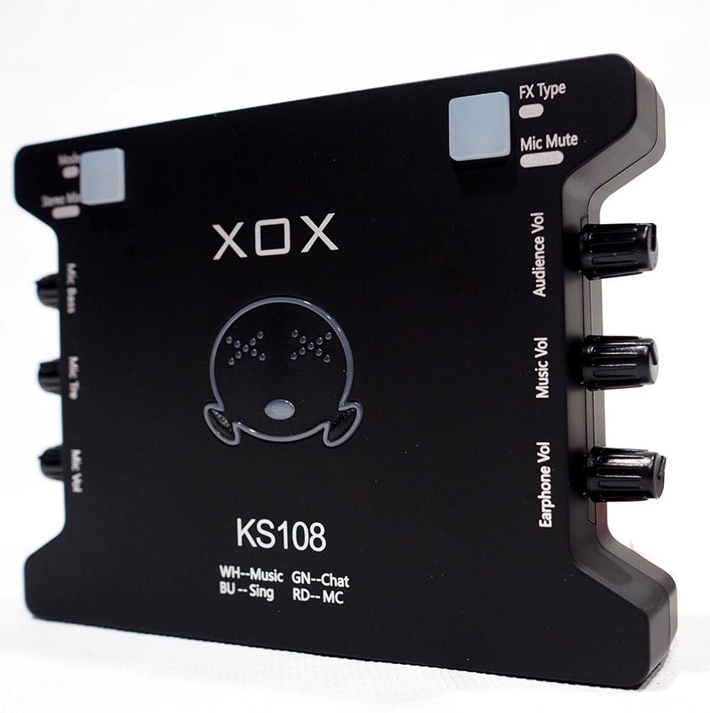 Soundcard thu âm chuyên nghiệp XOX KS108 - Hỗ trợ driver điều chỉnh trên máy tính windows, mac - Bản nâng cấp quốc tế của XOX K10 - Hỗ trợ thu âm, livestream, karaoke online chuyên nghiệp - Hàng nhập khẩu