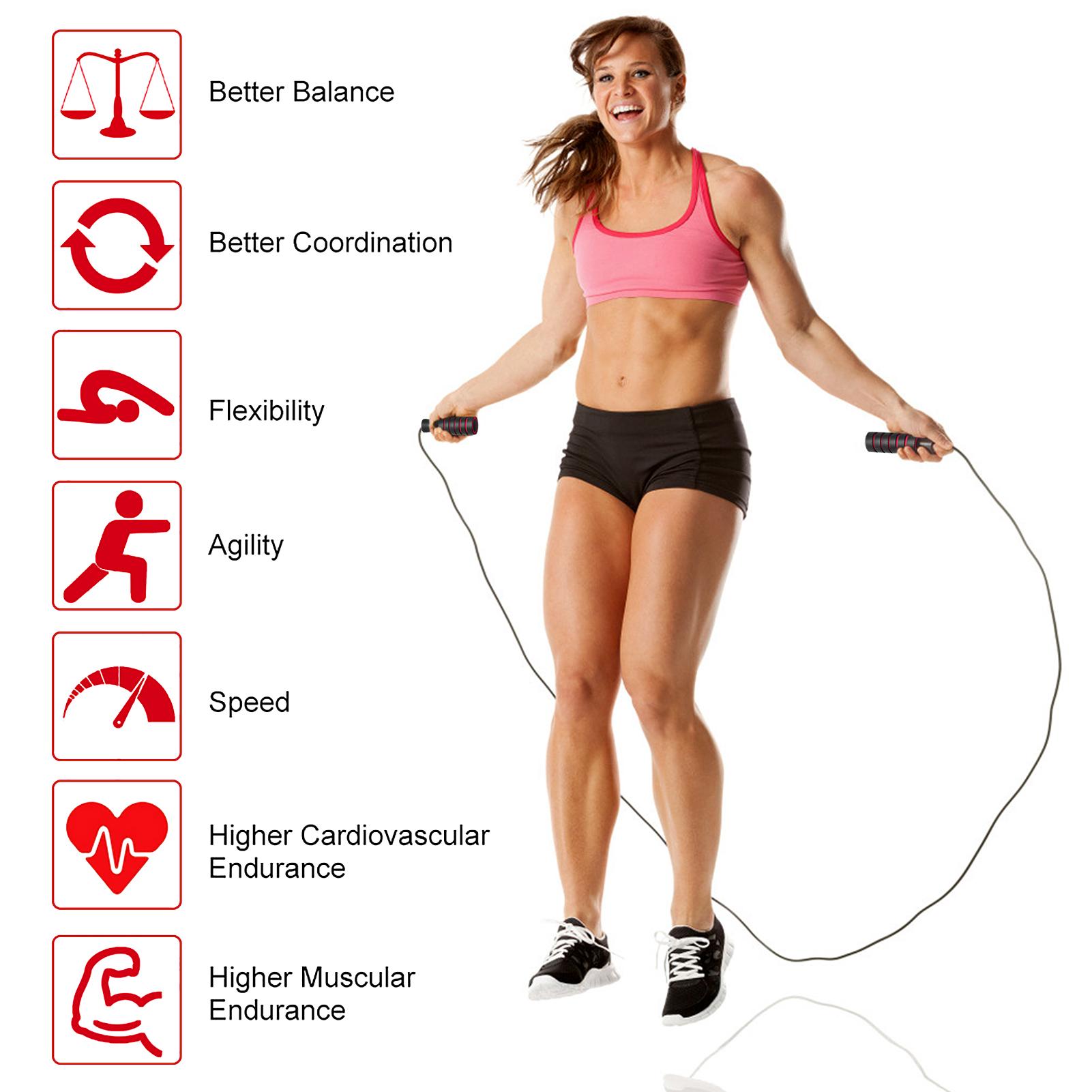 Dây nhảy có thể điều chỉnh, tay cầm thép cho nam nữ, trẻ em tập thể thao