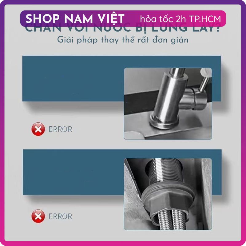1 Bộ Đai Ốc Đệm Cao Su Cố Định Chân Vòi Nóng Lạnh, Rửa Chén, Lavabo (D32mm)