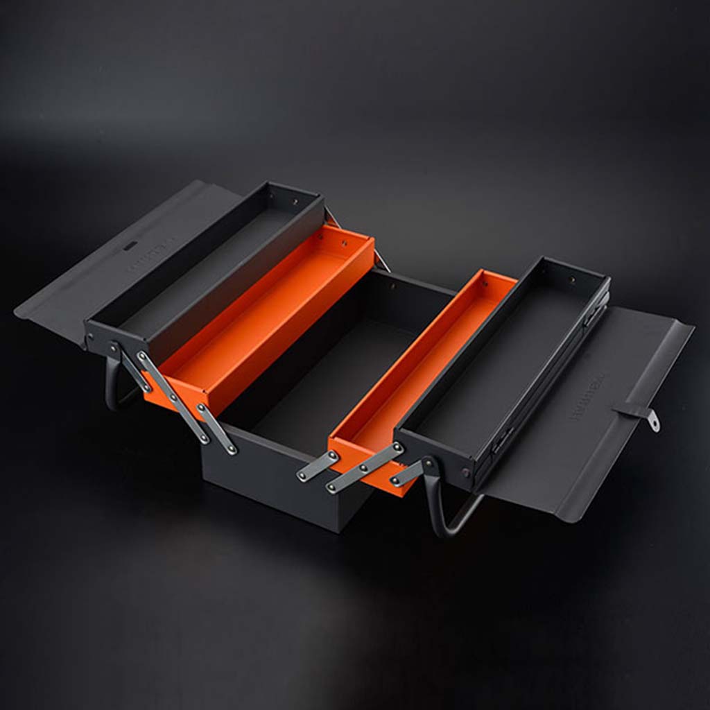 Hộp đựng dụng cụ cỡ lớn bằng kim loại 2 tầng 5 ngăn 2 quay xách