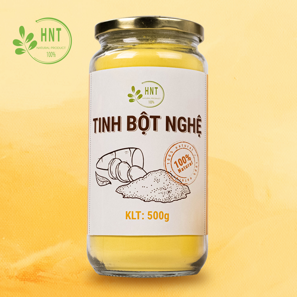 Tinh bột nghệ nhiều curcumin  HNT 500g - Đã được kiểm nghiệm an toàn chất lượng thực phẩm- dùng khi, dưỡng da, đau dạ dày