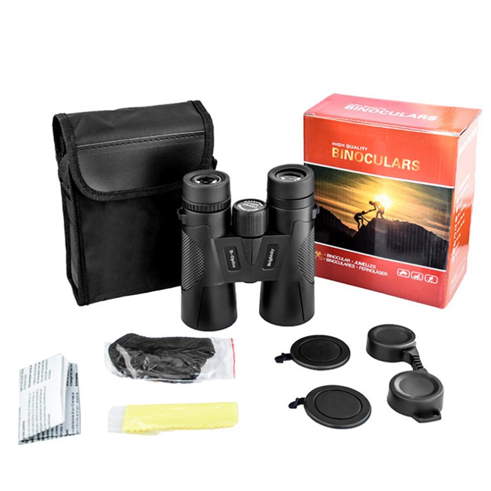 12×42 HD Zoom Binoculars Low Light Level Night Vision Binocular BAK4 Prism Long Distance Telescope with Diopter