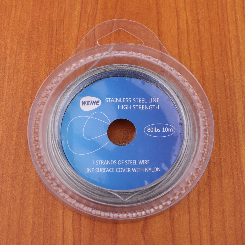4-in-1 Fishing Wire Ultra Nylon Coated Stainless Steel Leader Wire Long 10m