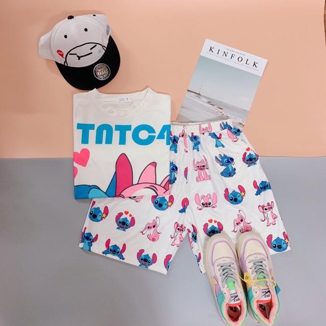 Đồ bộ mặc nhà nữ in biểu tượng tình yêu siêu dễ thương